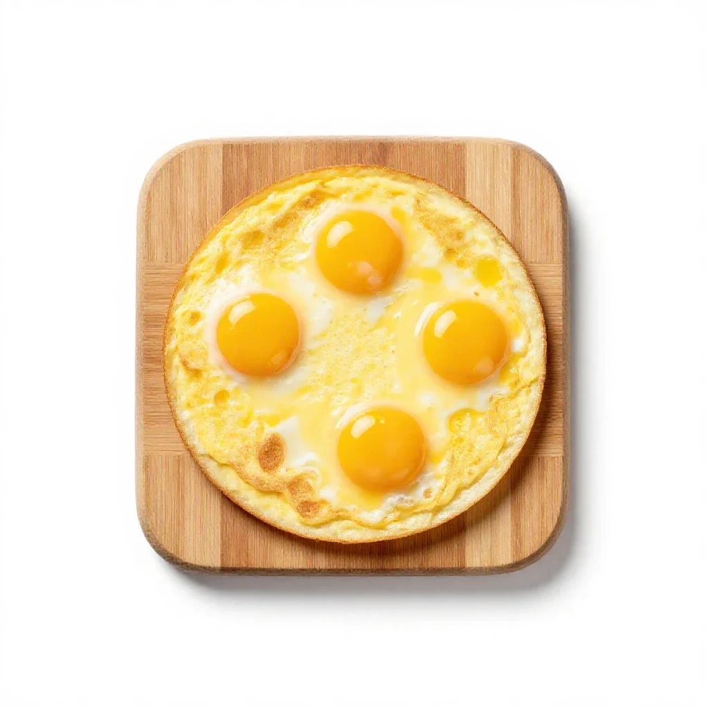 Firm omelet isolated on a white background