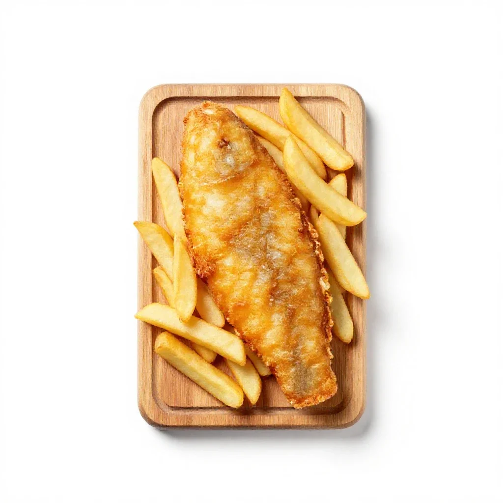 Fish and chips isolated on a white background