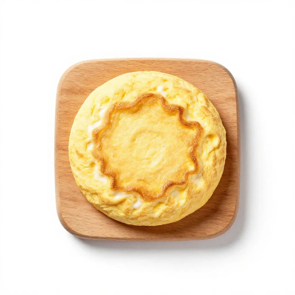 Fluffy omelet isolated on a white background
