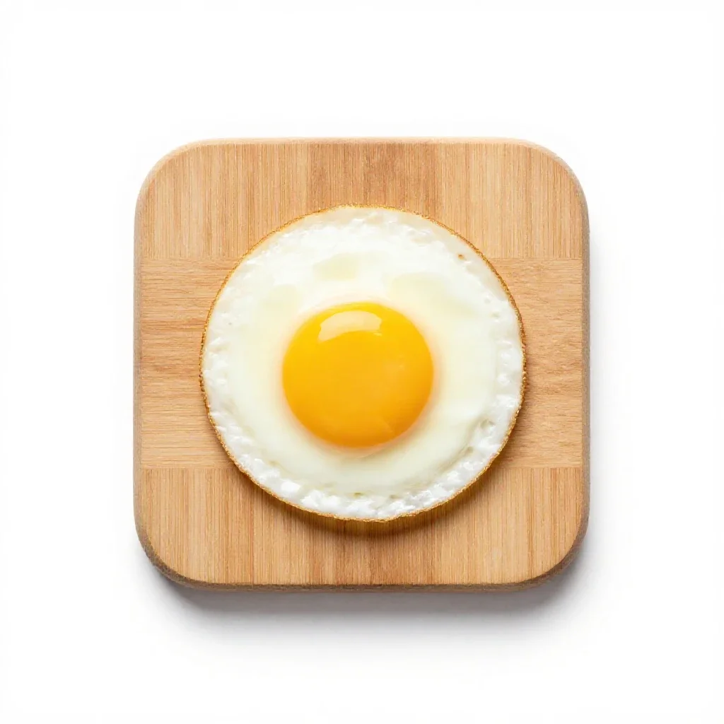 Fried egg isolated on a white background