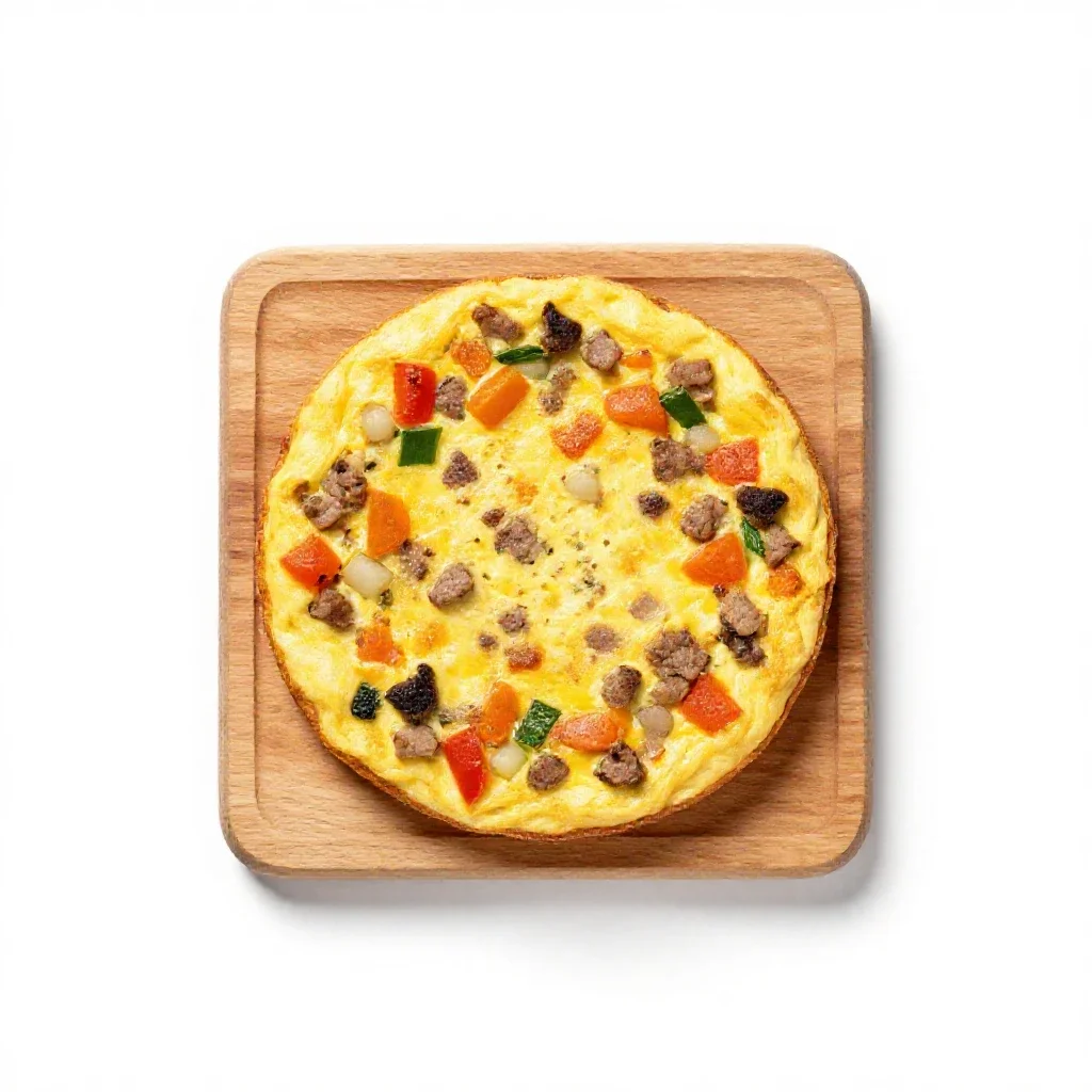 Frittata isolated on a white background