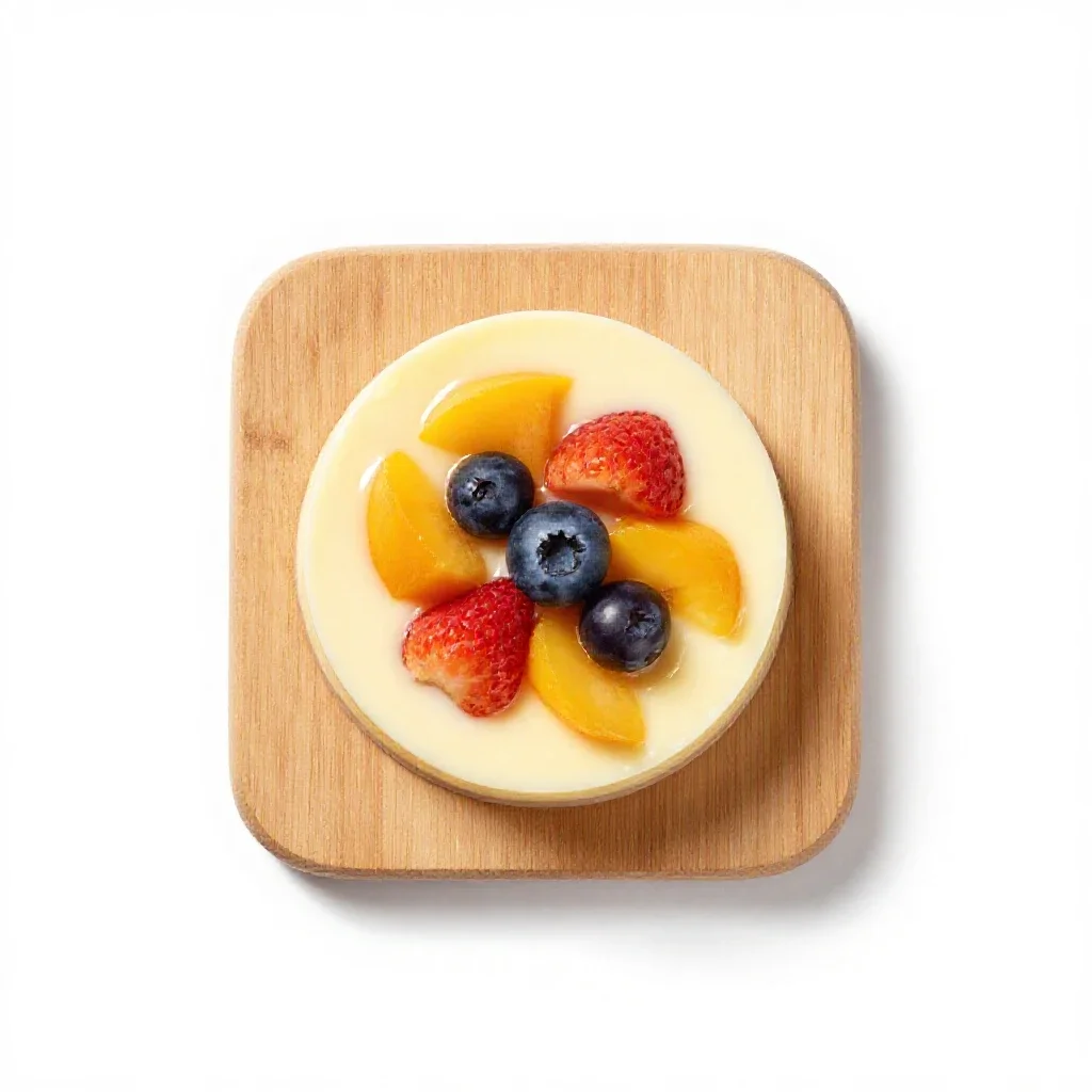 Fruit custard isolated on a white background