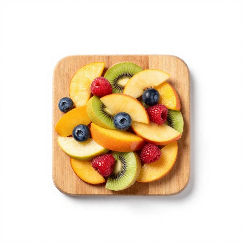 Fruit salad isolated on a white background