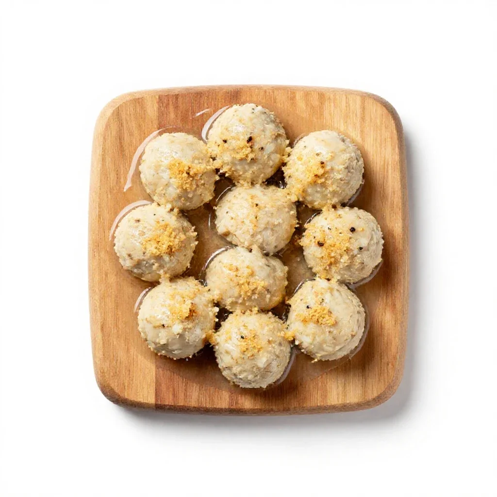Gefilte fish isolated on a white background
