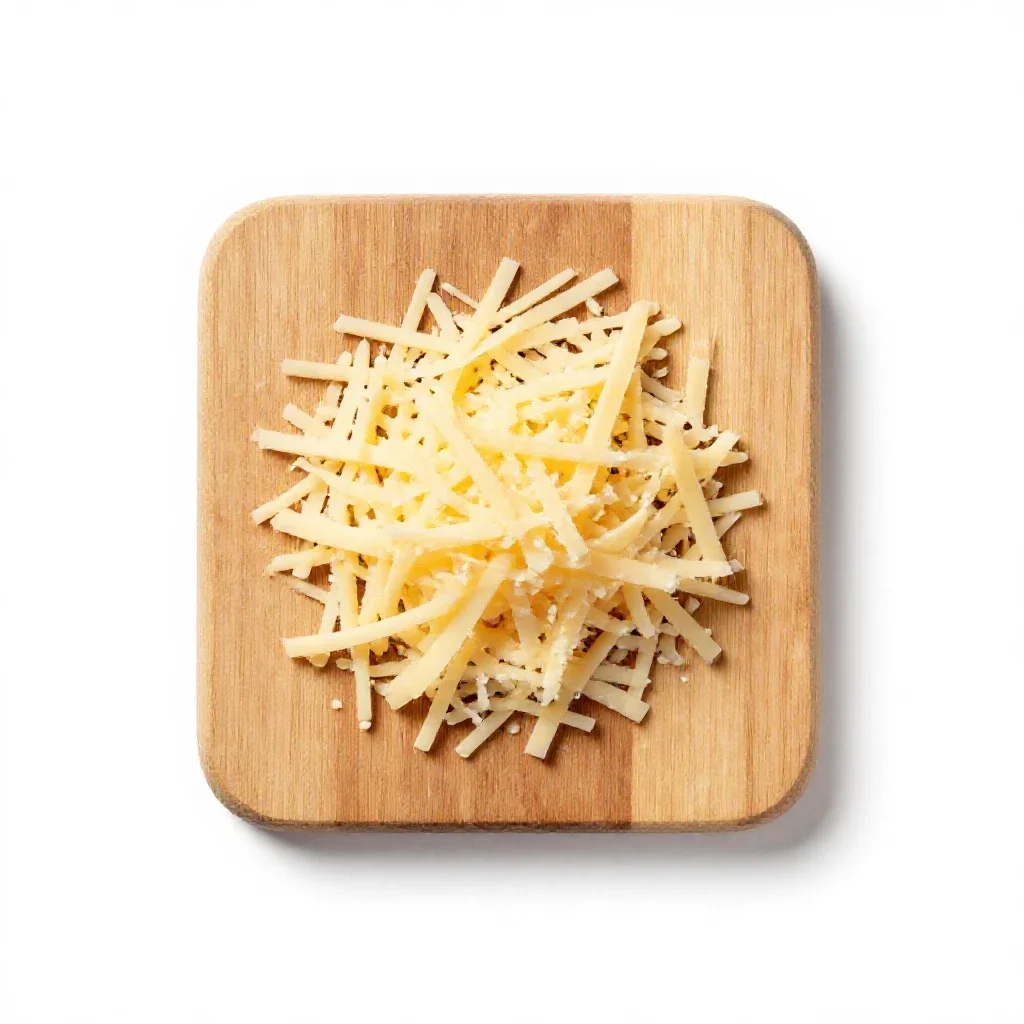 Grated cheese isolated on a white background