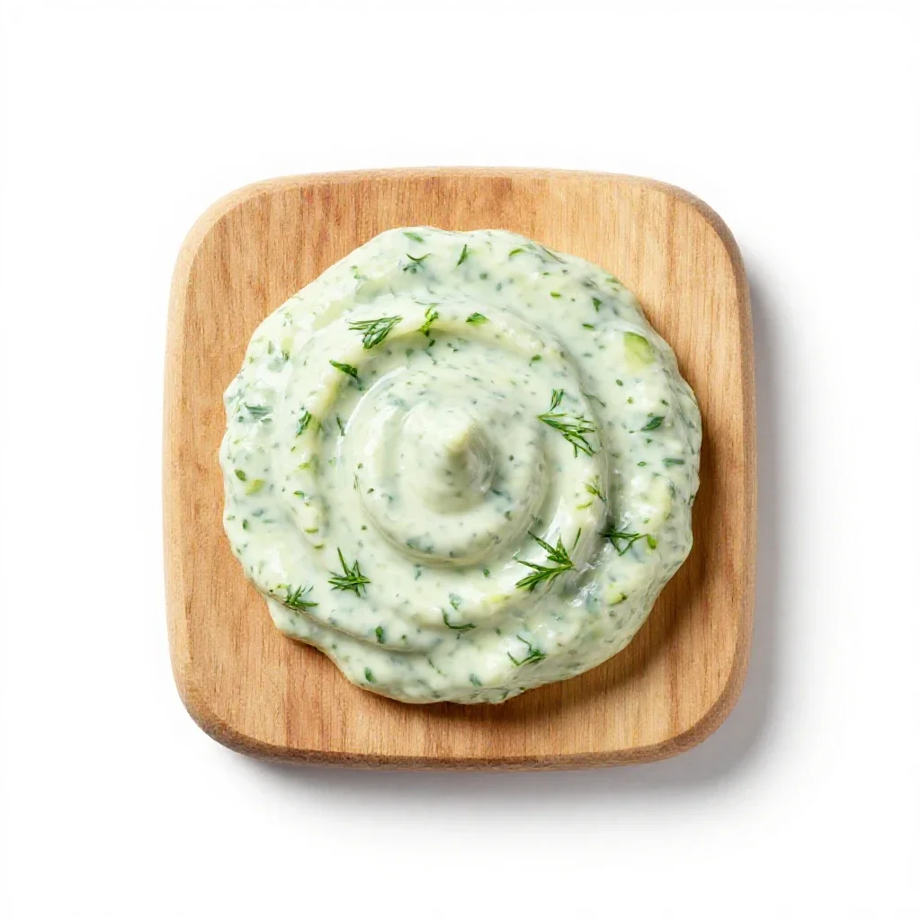 Green mayonnaise isolated on a white background