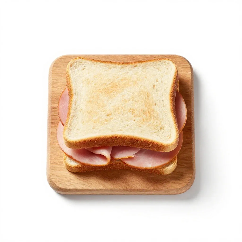 Ham sandwich isolated on a white background