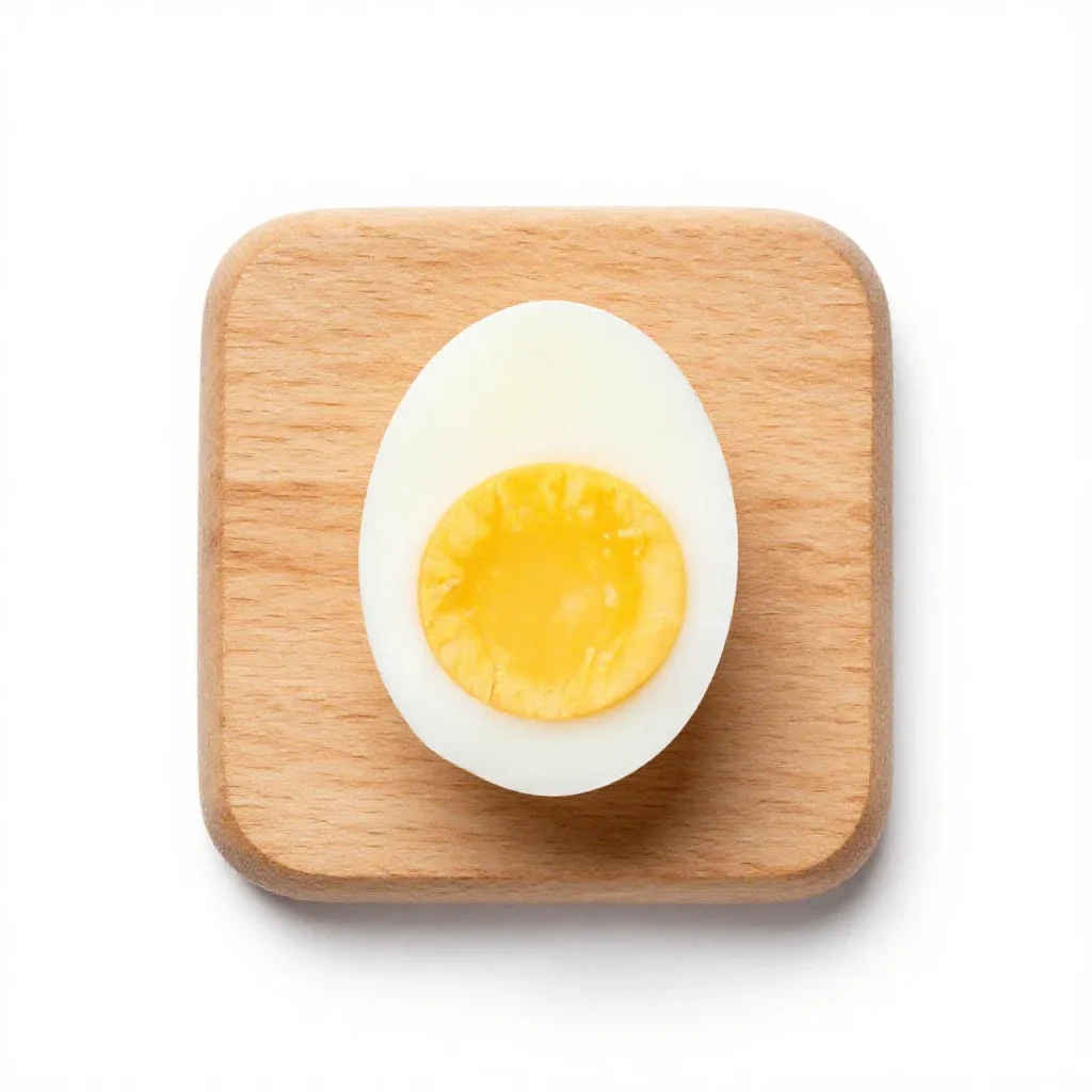 Hard-boiled egg isolated on a white background