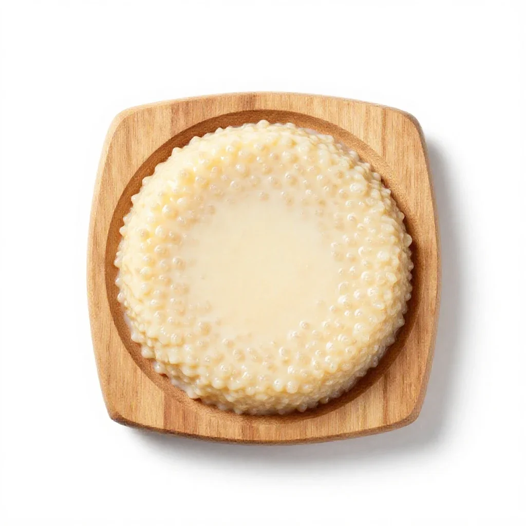 Hasty pudding isolated on a white background