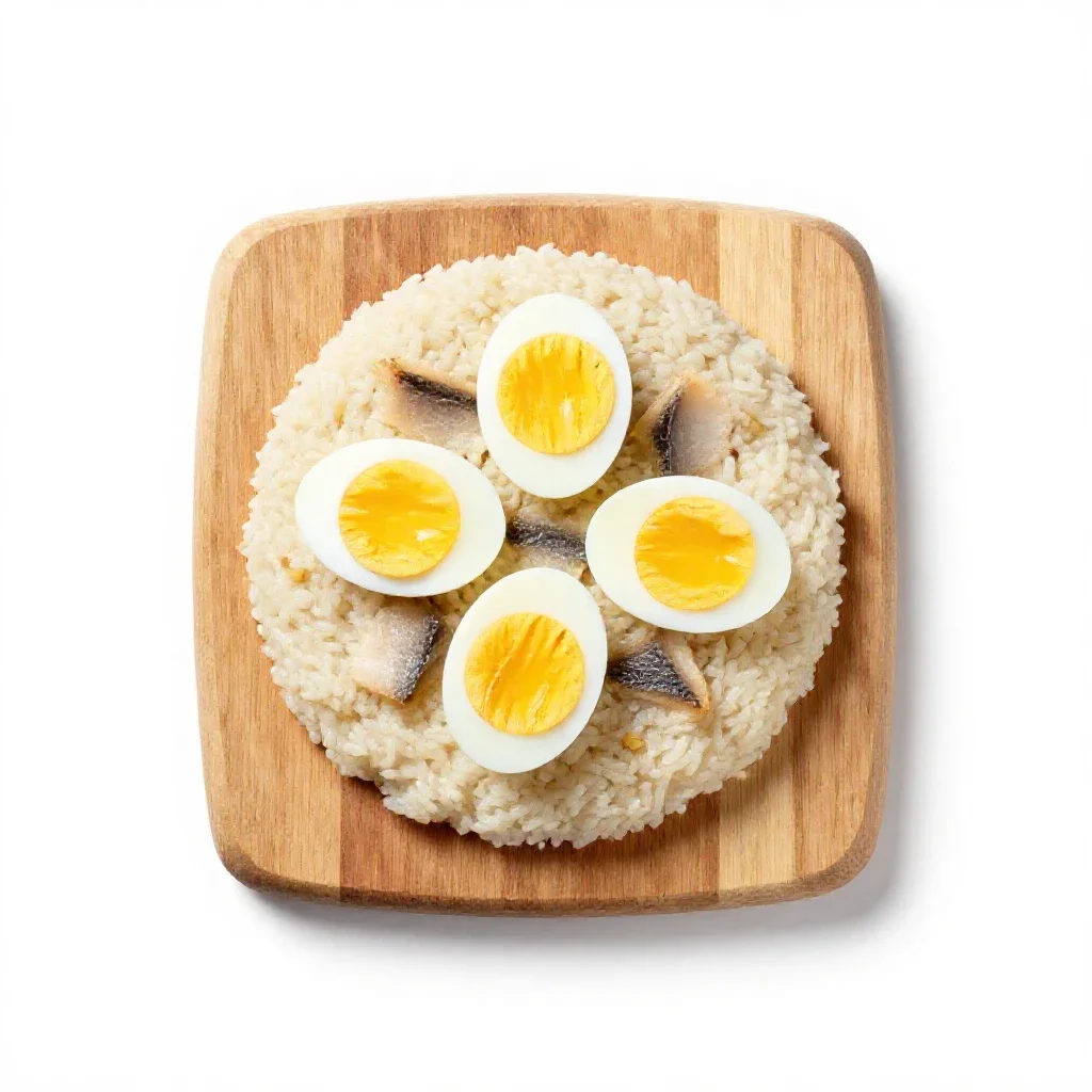 Kedgeree isolated on a white background