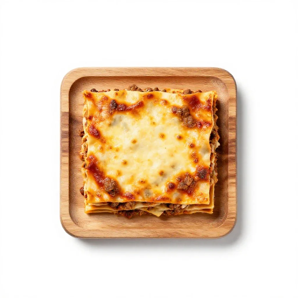Lasagna isolated on a white background
