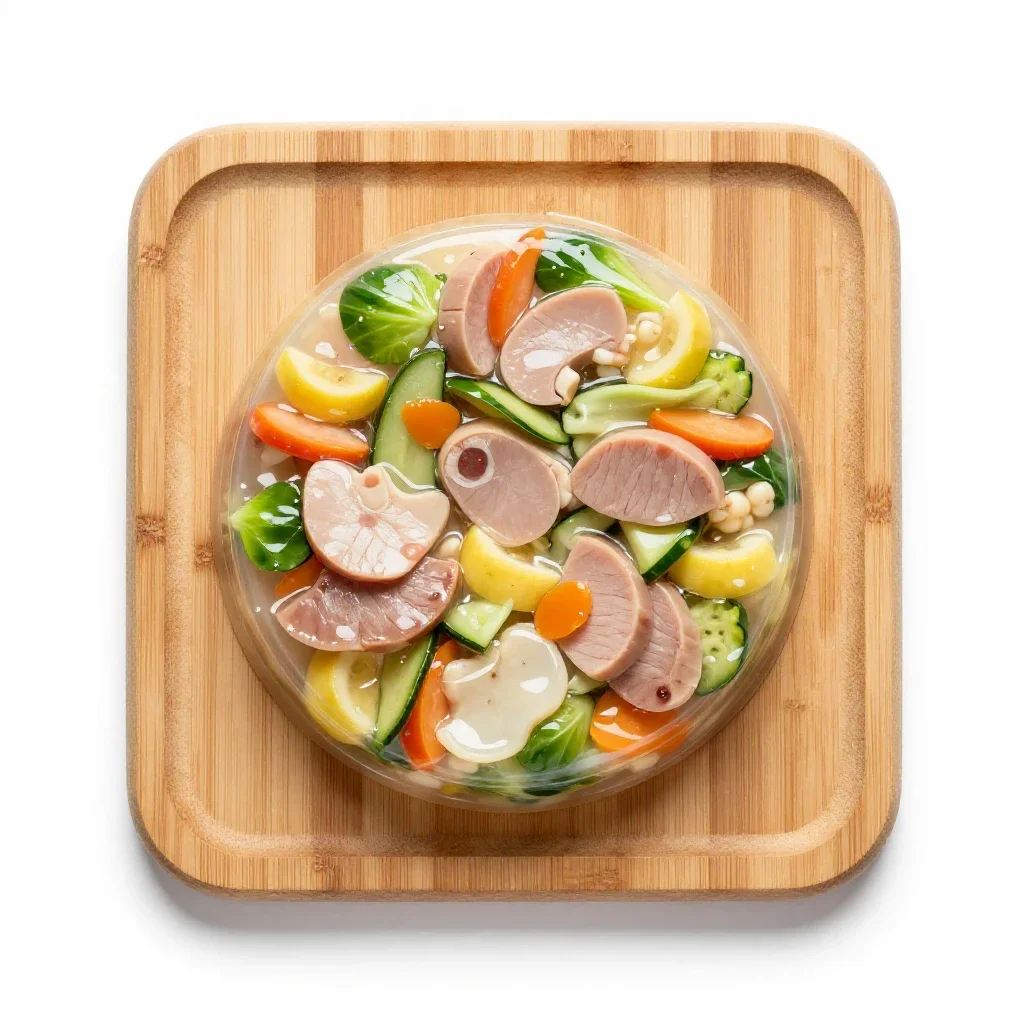 Molded salad isolated on a white background