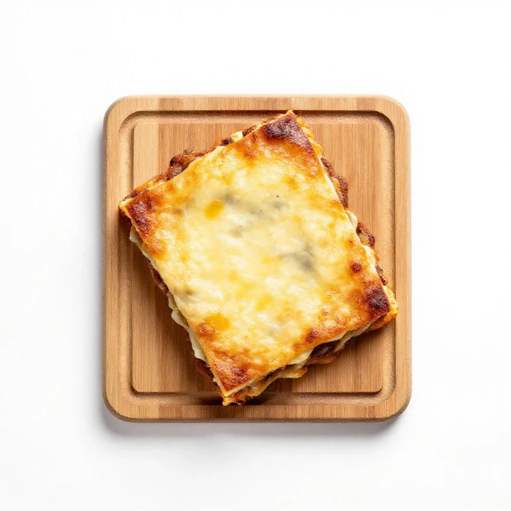 Moussaka isolated on a white background