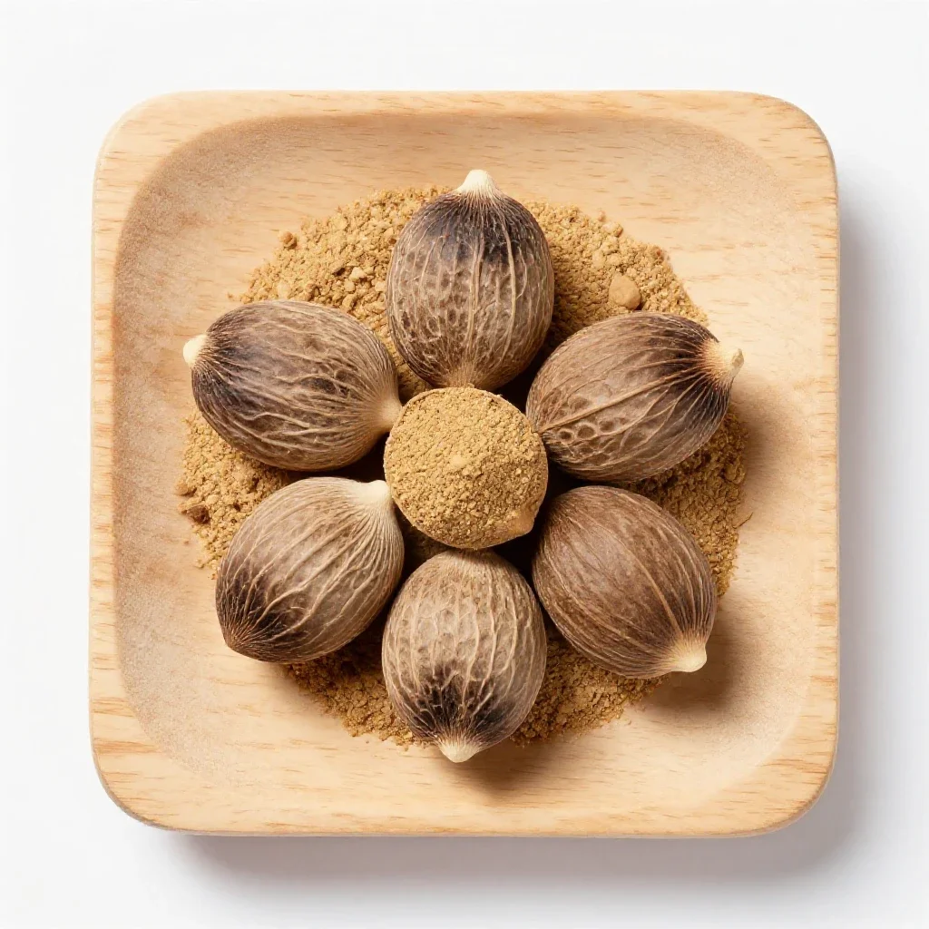 Nutmeg isolated on a white background