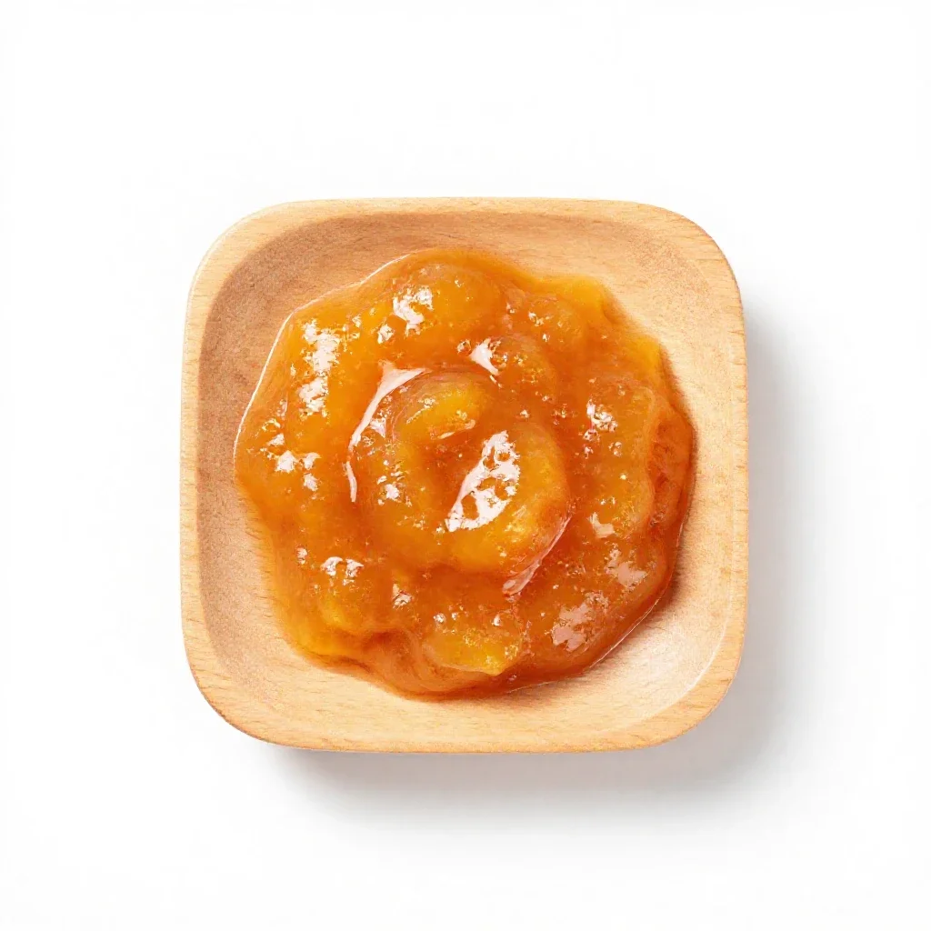 Peach sauce isolated on a white background