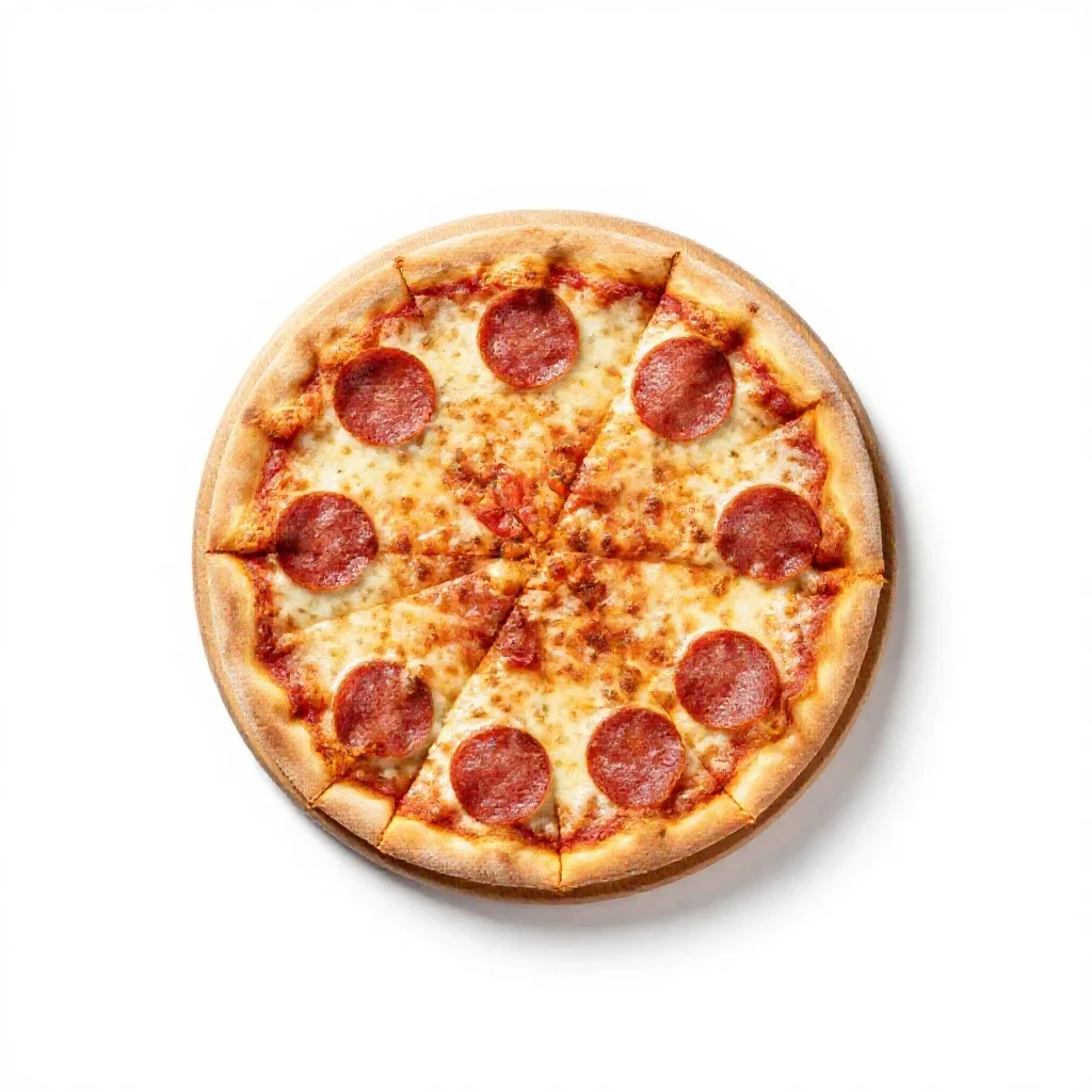 Pepperoni pizza isolated on a white background