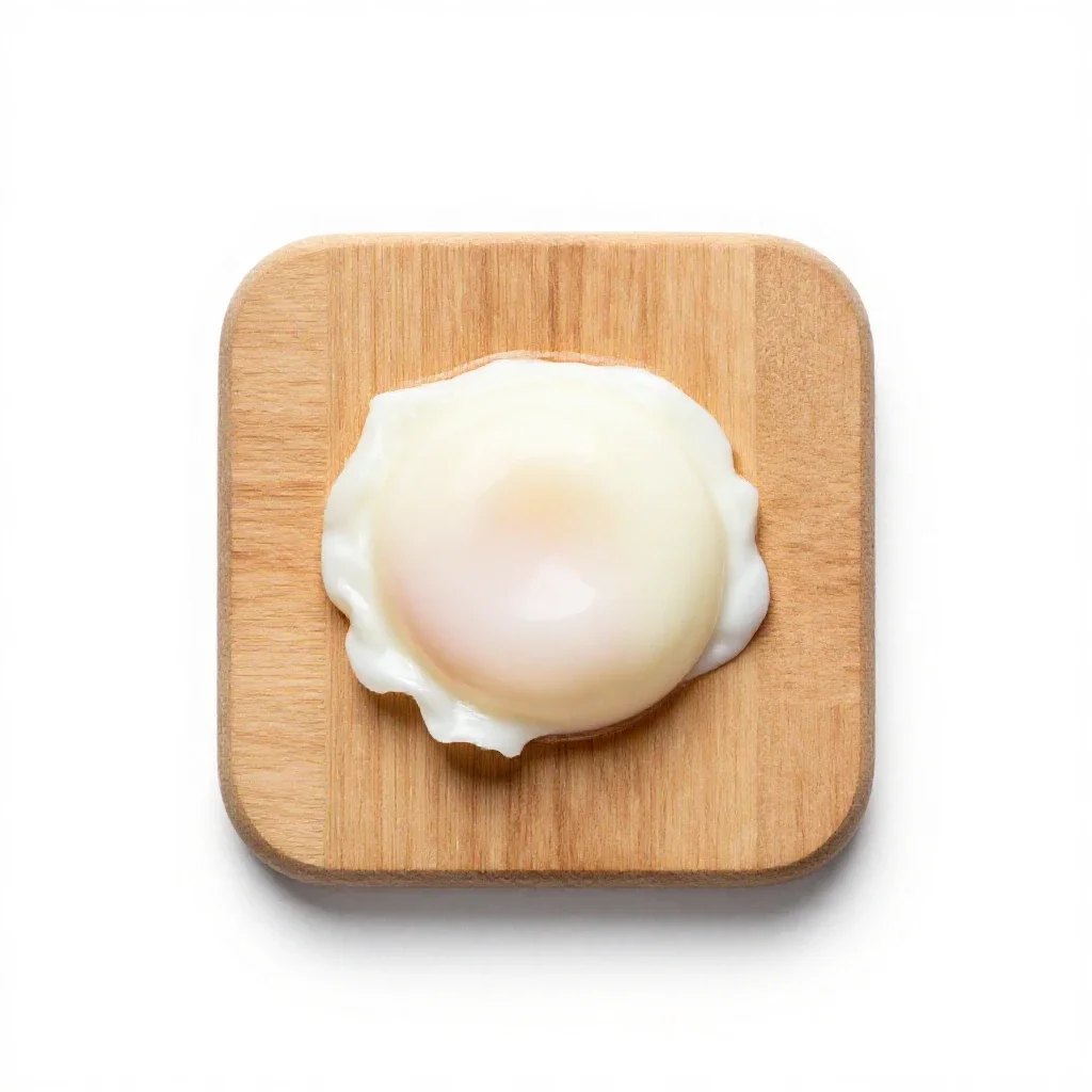 Poached egg isolated on a white background