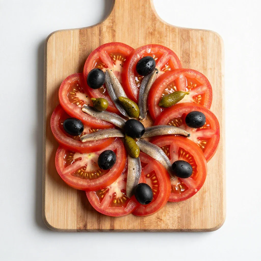 Salad nicoise isolated on a white background