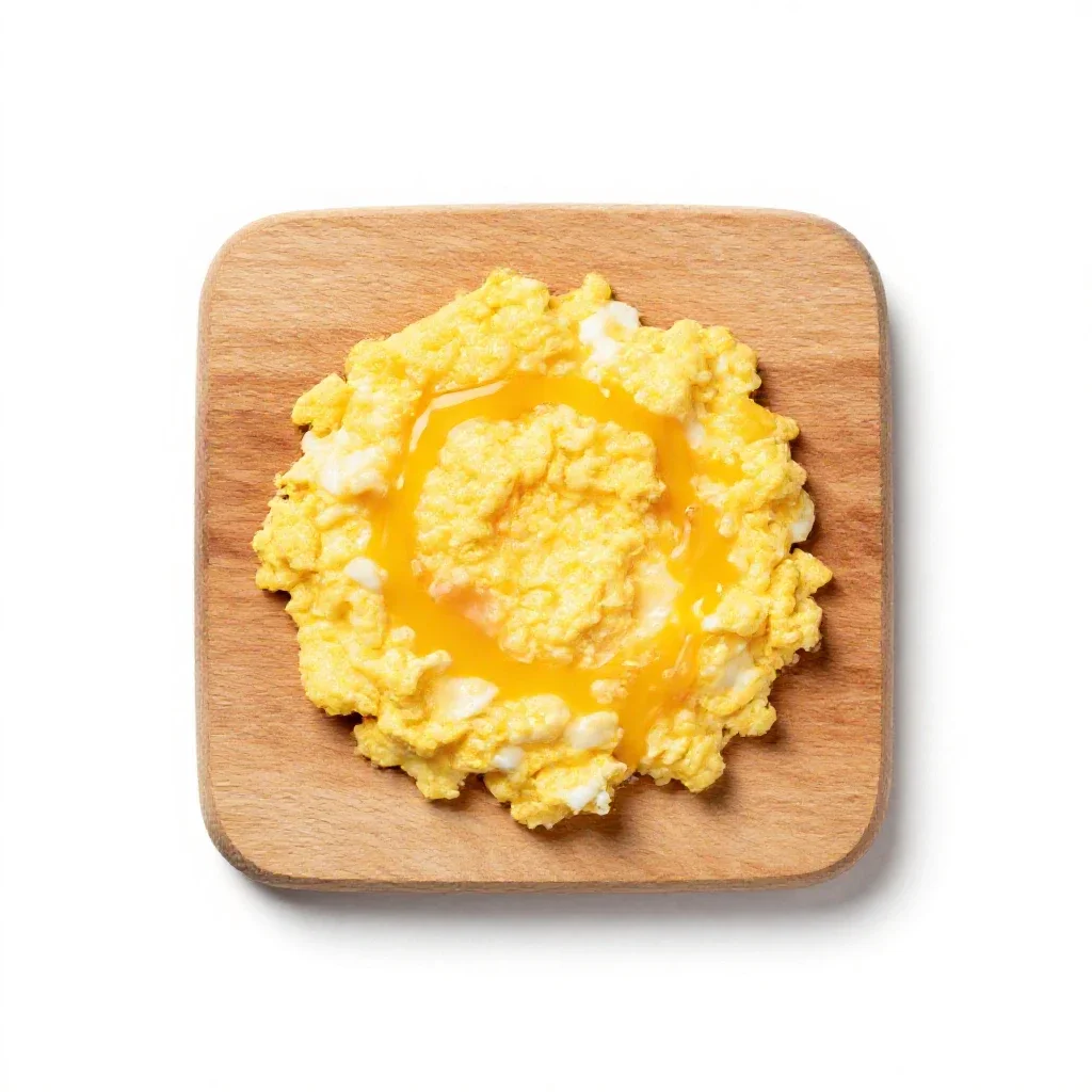 Scrambled eggs isolated on a white background