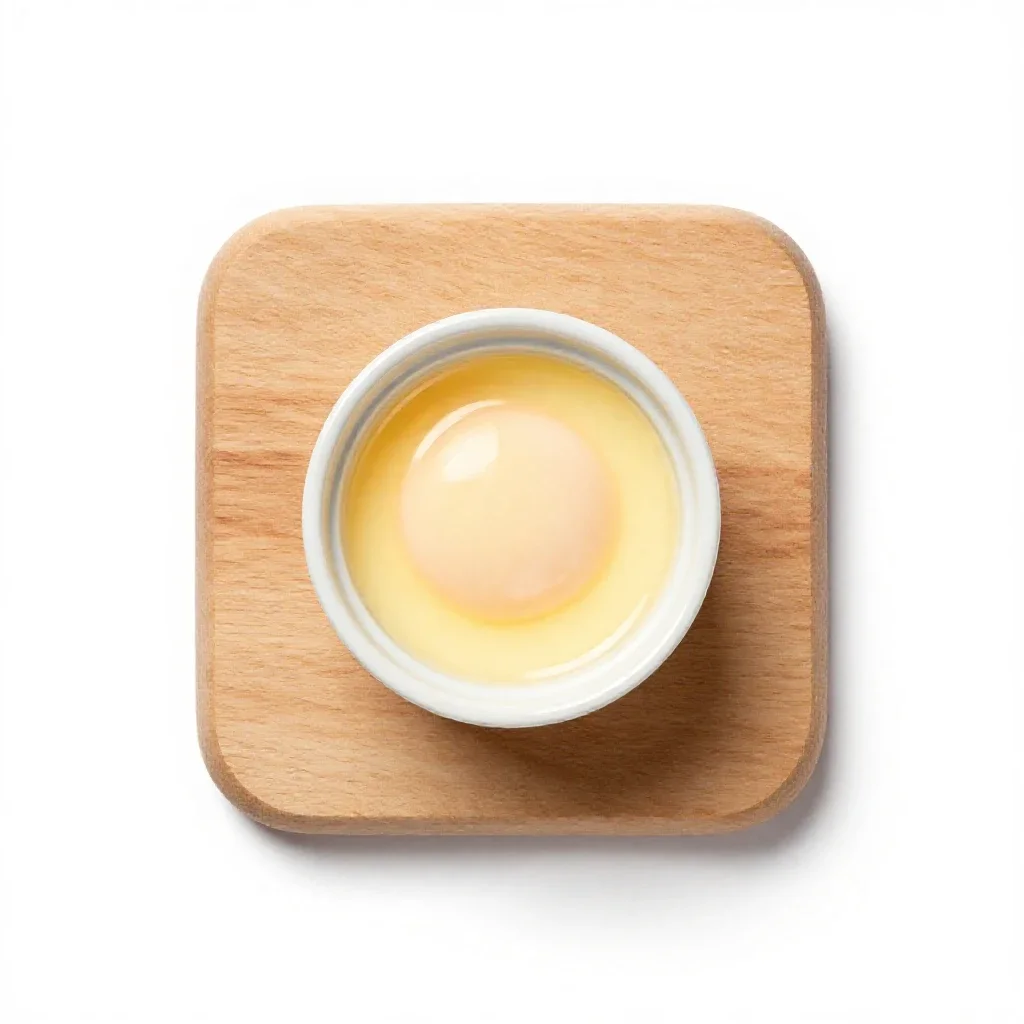 Shirred egg isolated on a white background