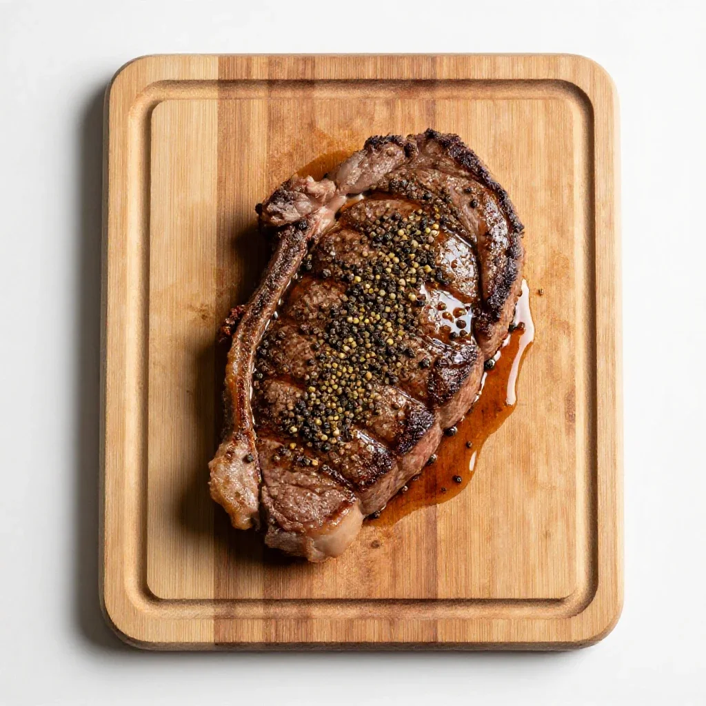 Steak au poivre isolated on a white background