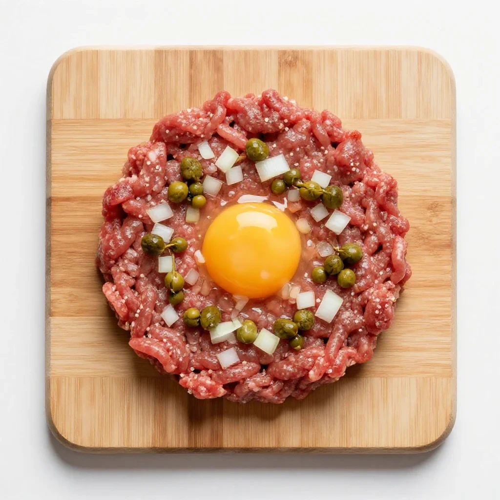 Steak tartare isolated on a white background