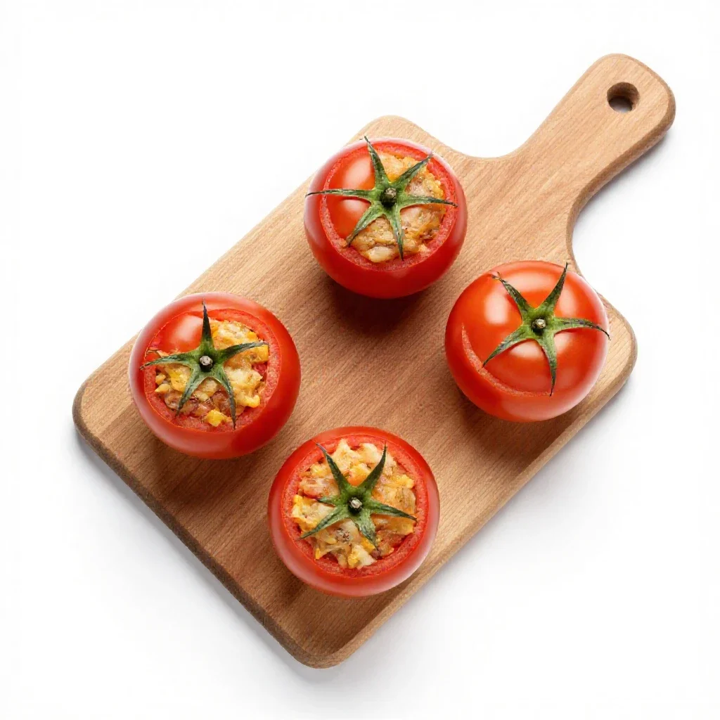 Stuffed tomato isolated on a white background