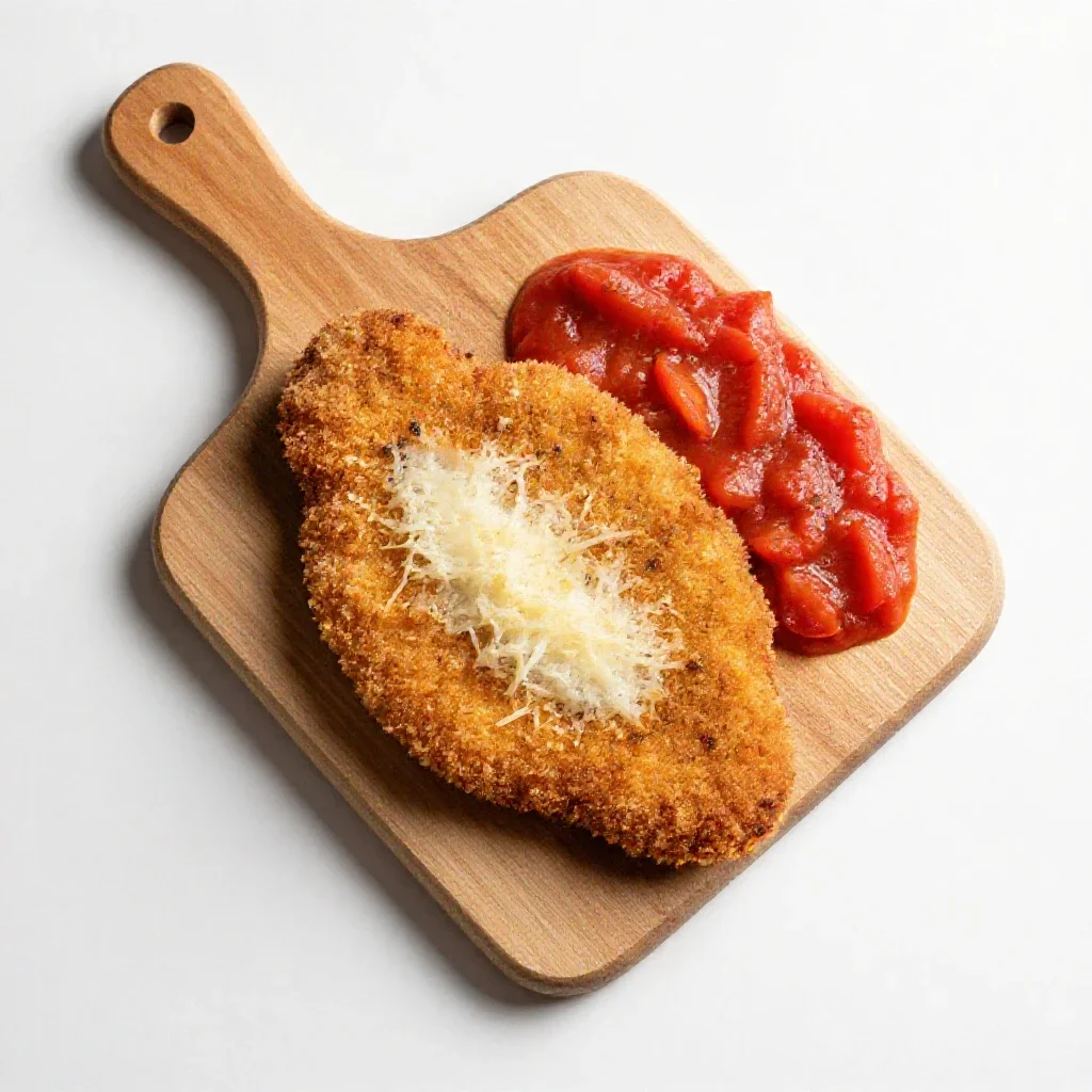Veal parmesan isolated on a white background