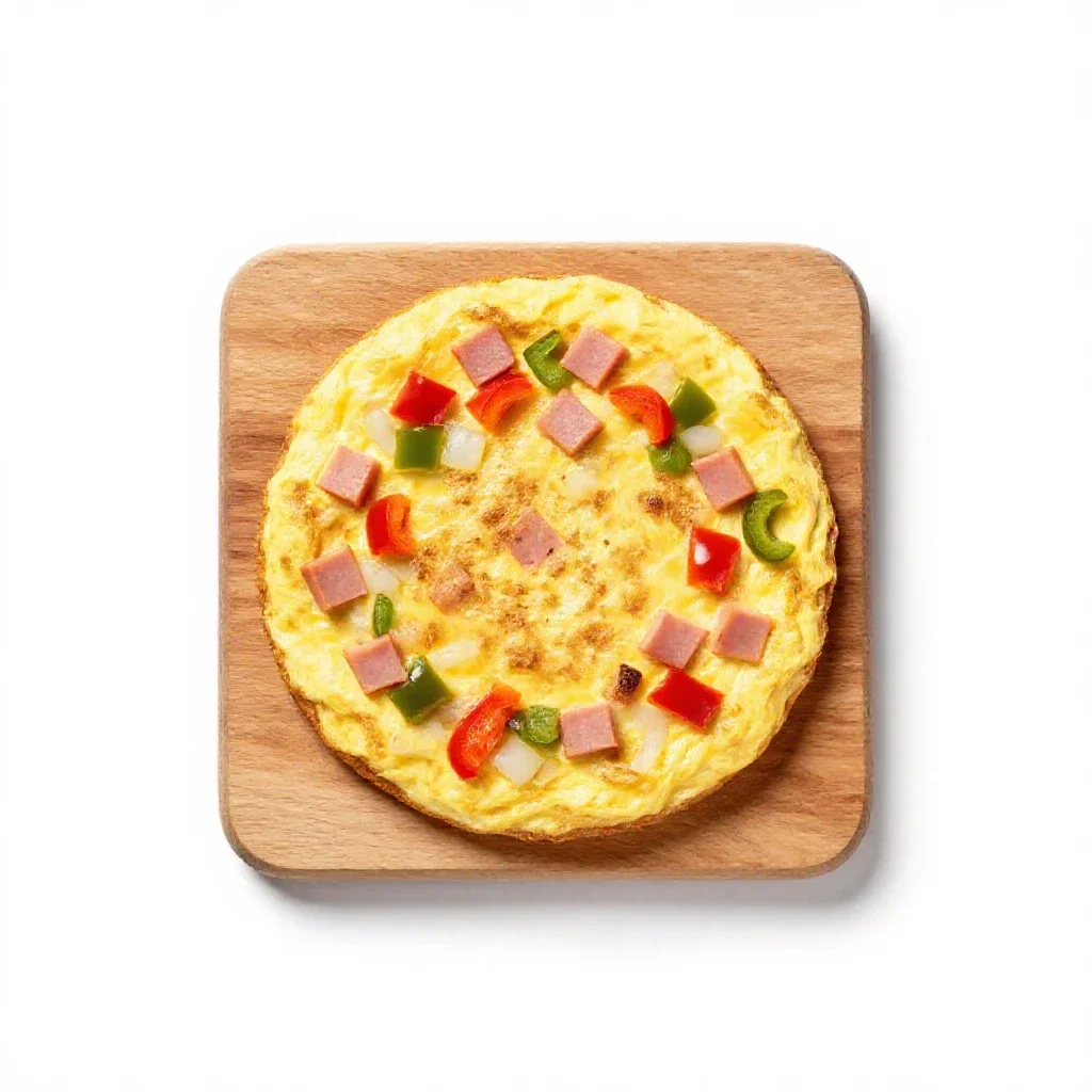 Western omelet isolated on a white background
