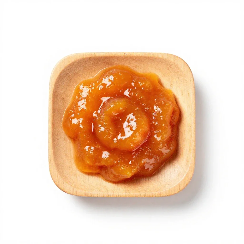 Apricot sauce isolated on a white background