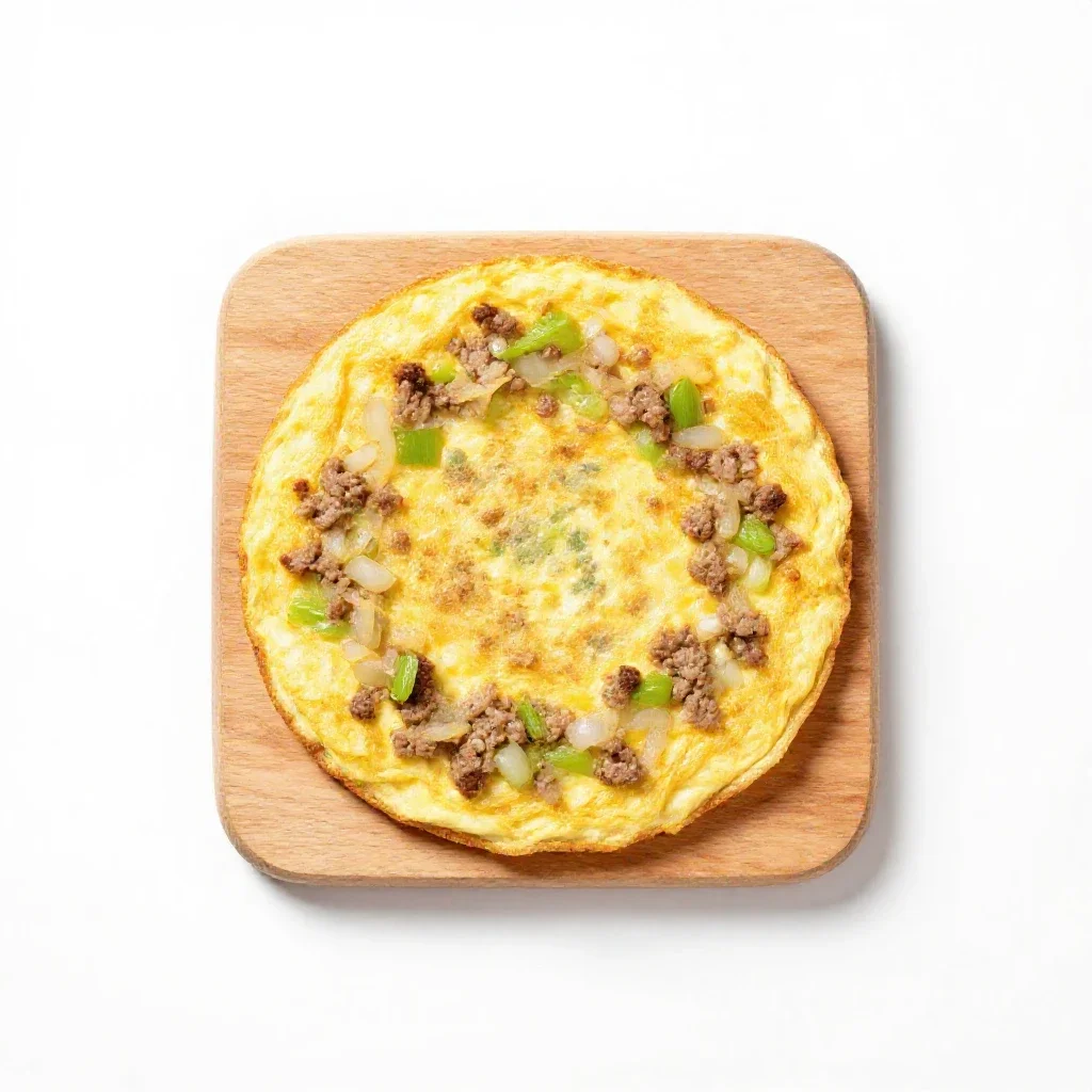 Egg foo yong isolated on a white background