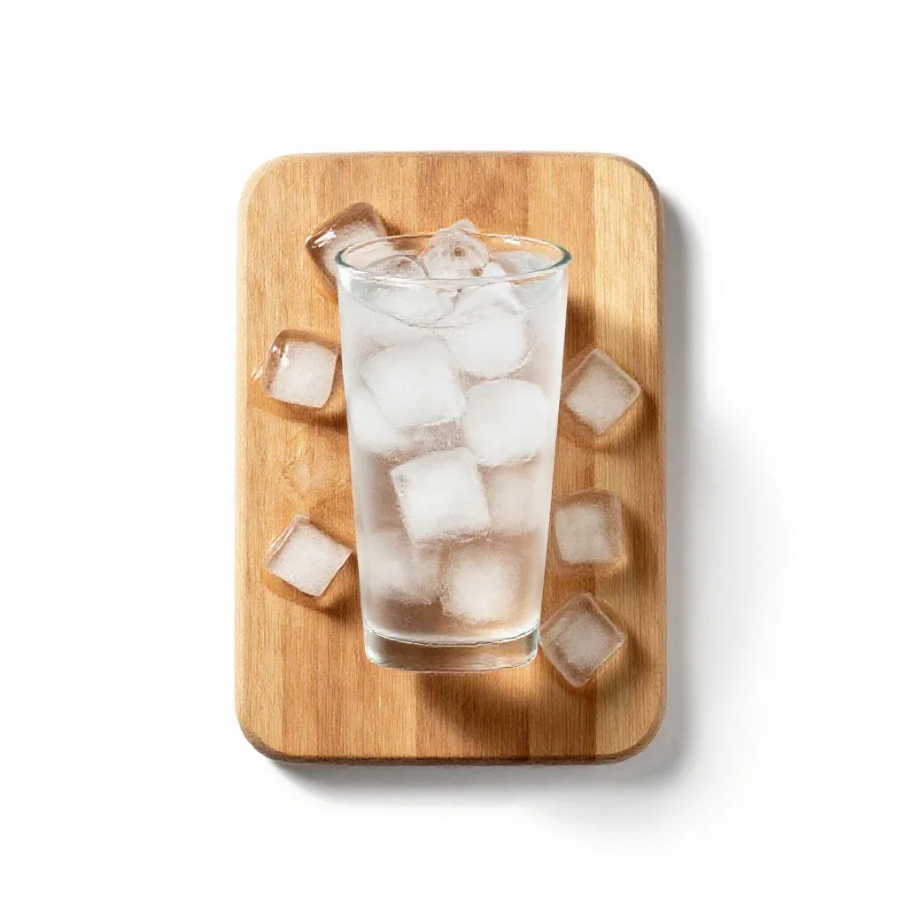 Ice water isolated on a white background