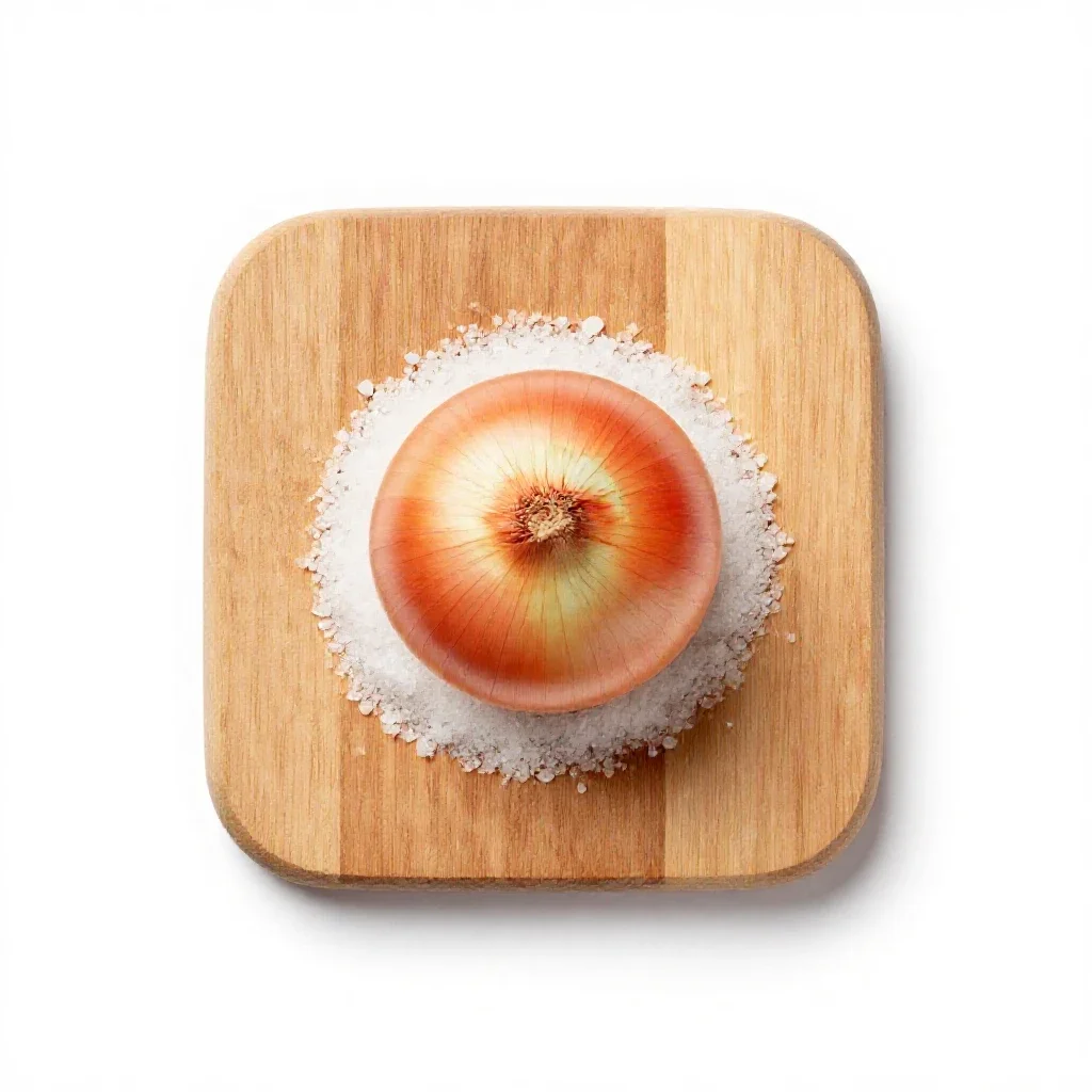 Onion salt isolated on a white background