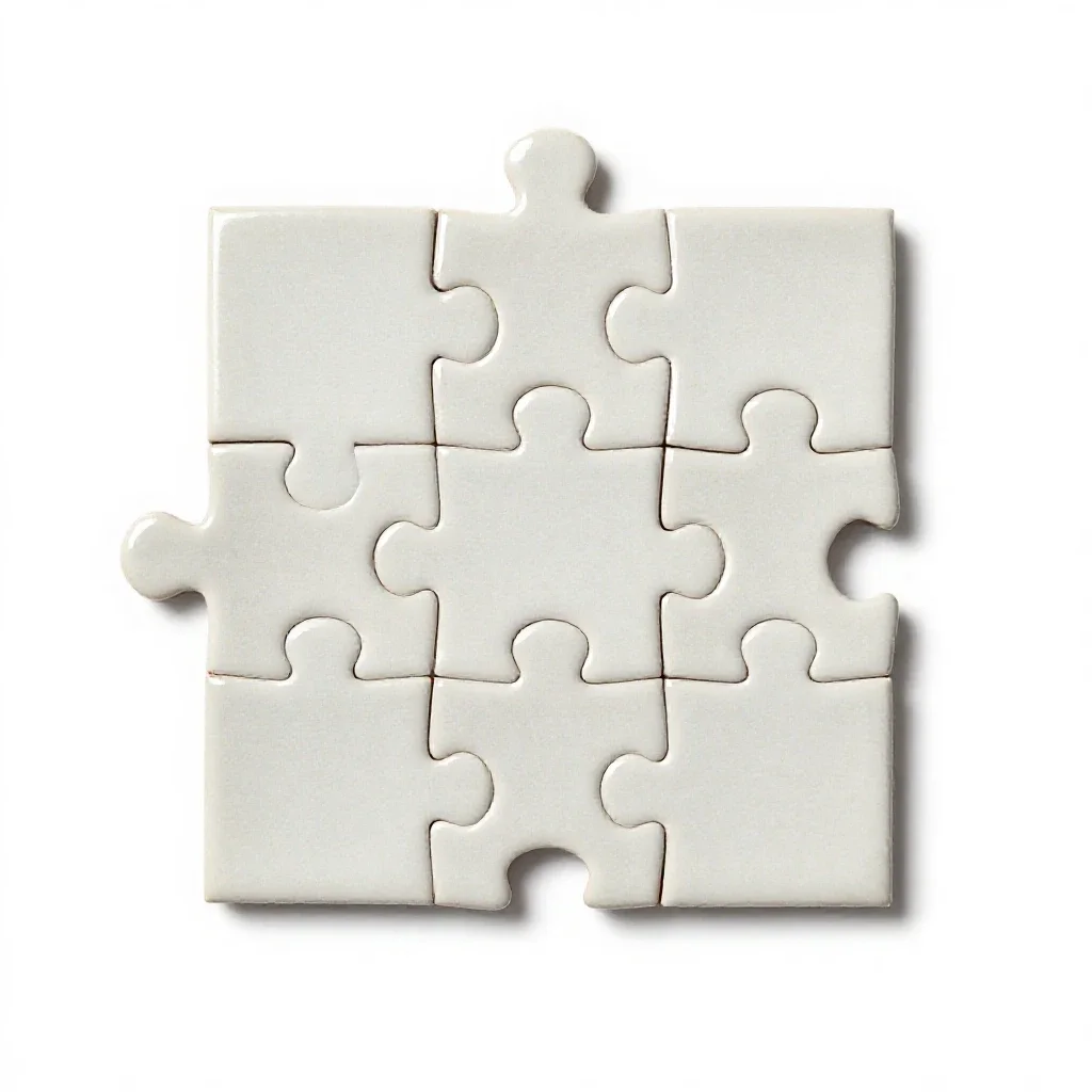Jigsaw puzzle isolated on a white background