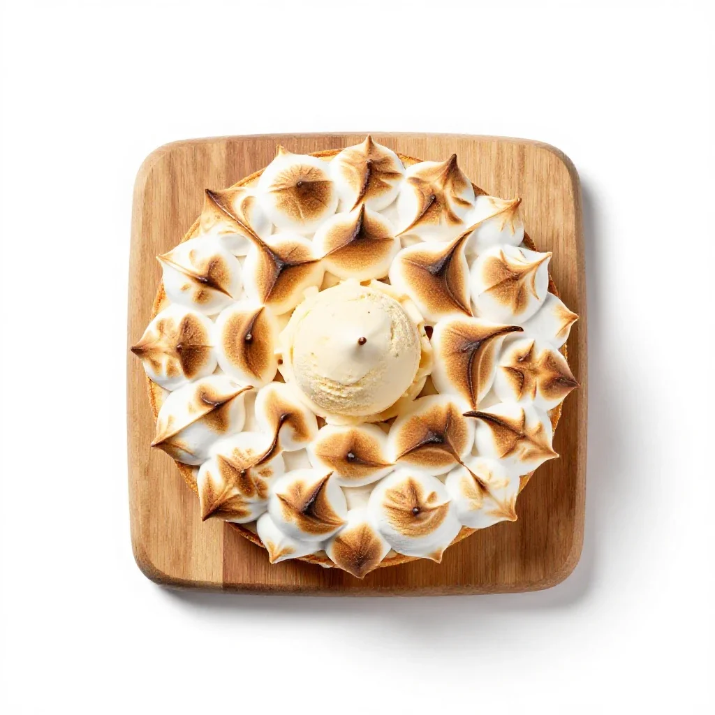 Baked Alaska isolated on a white background