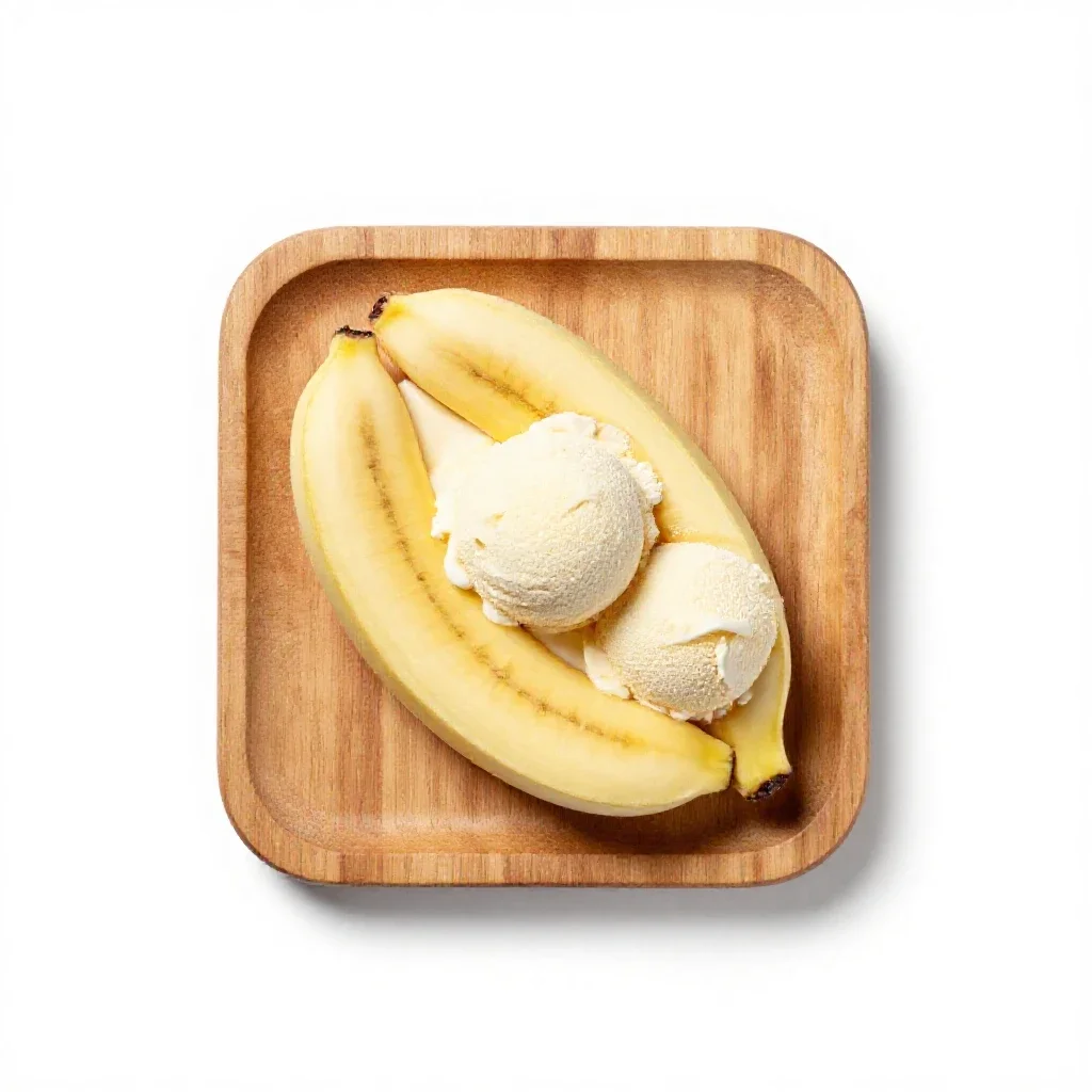 Banana split isolated on a white background