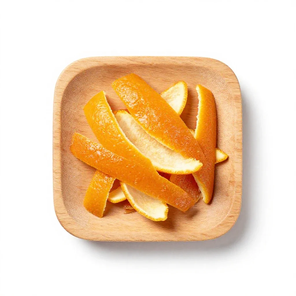 Candied citrus peel isolated on a white background