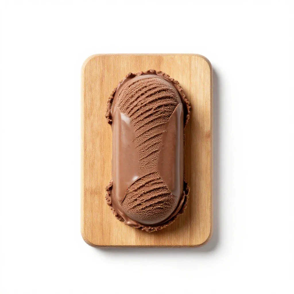 Chocolate ice cream isolated on a white background