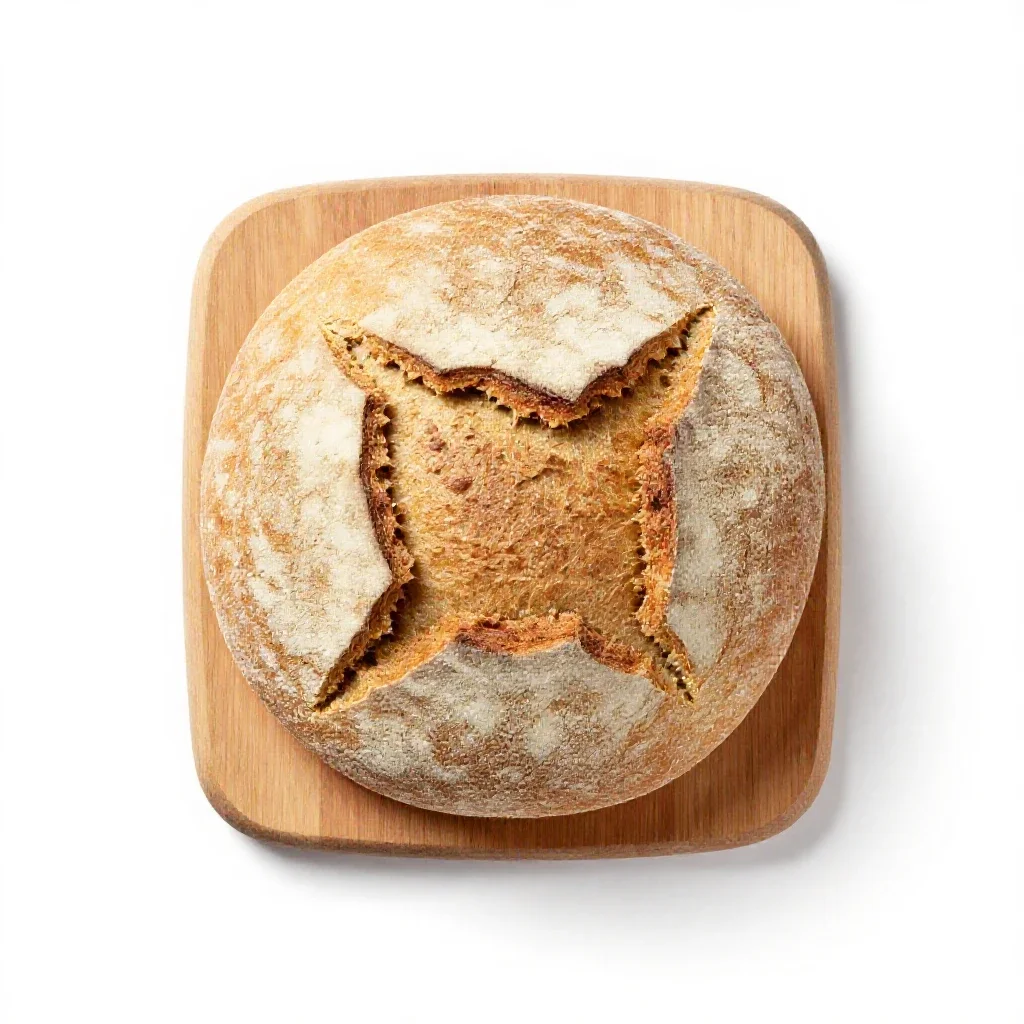Cracked-wheat bread isolated on a white background
