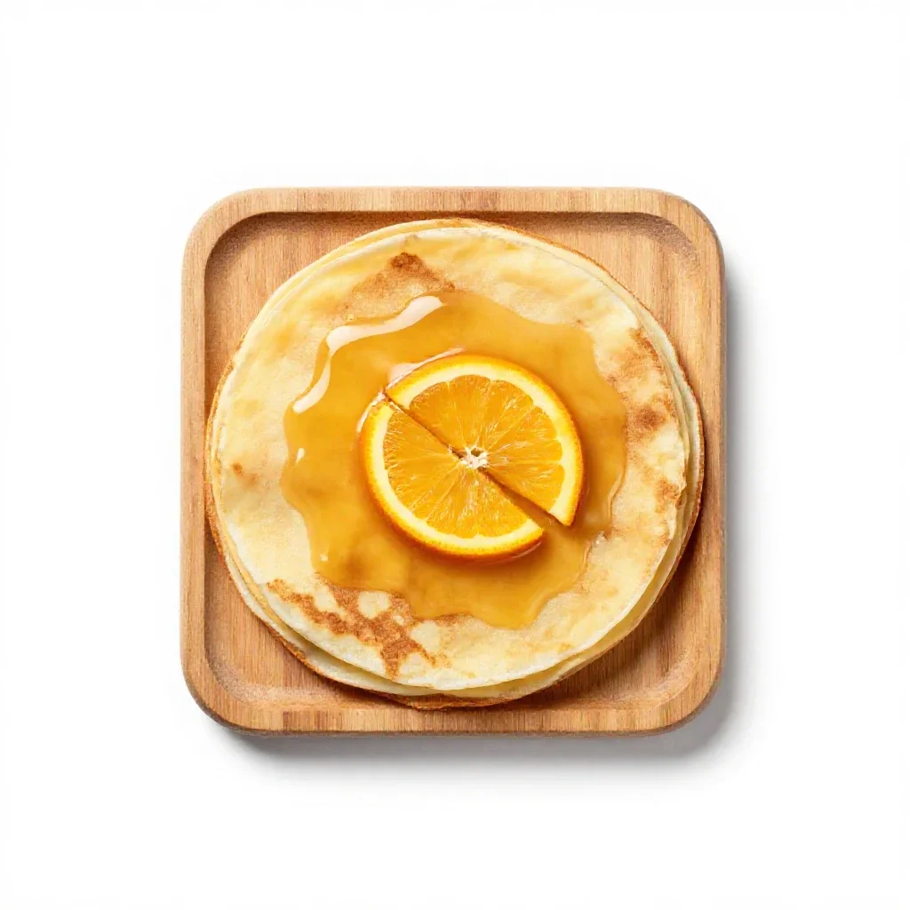 Crepe Suzette isolated on a white background