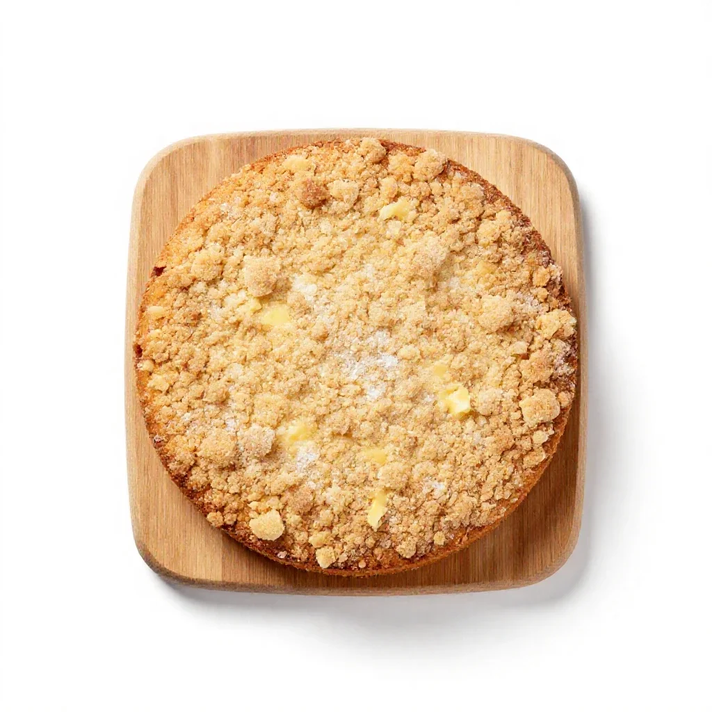 Crumb cake isolated on a white background