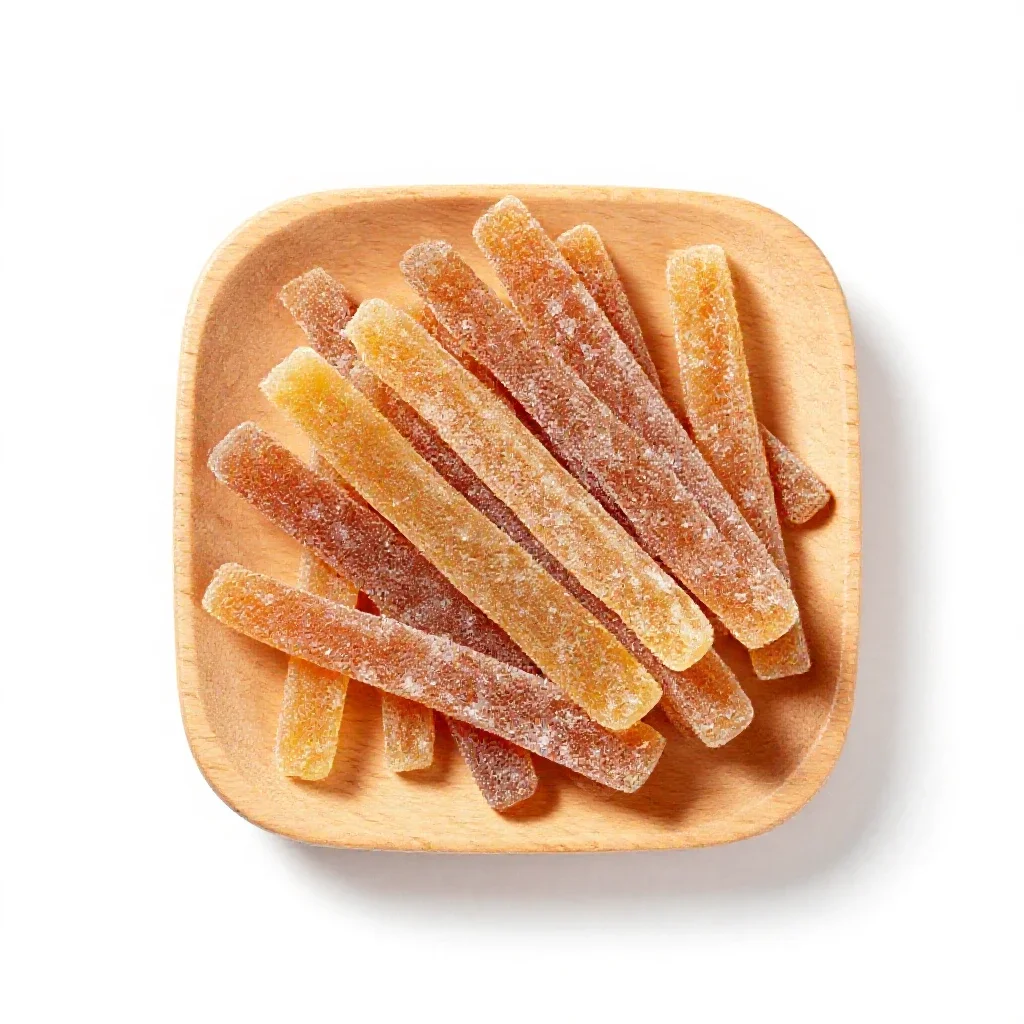 Crystallized ginger isolated on a white background