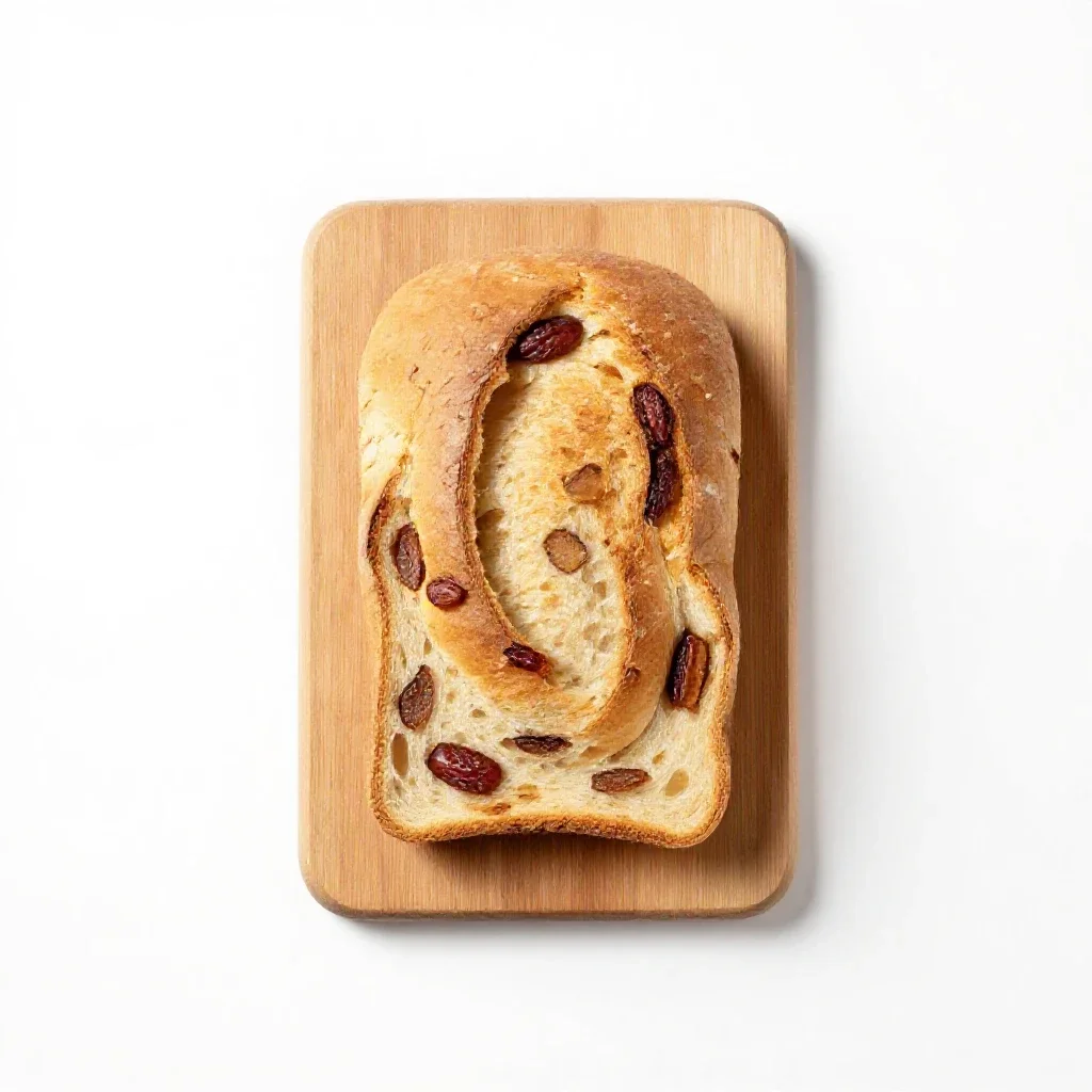 Date bread isolated on a white background