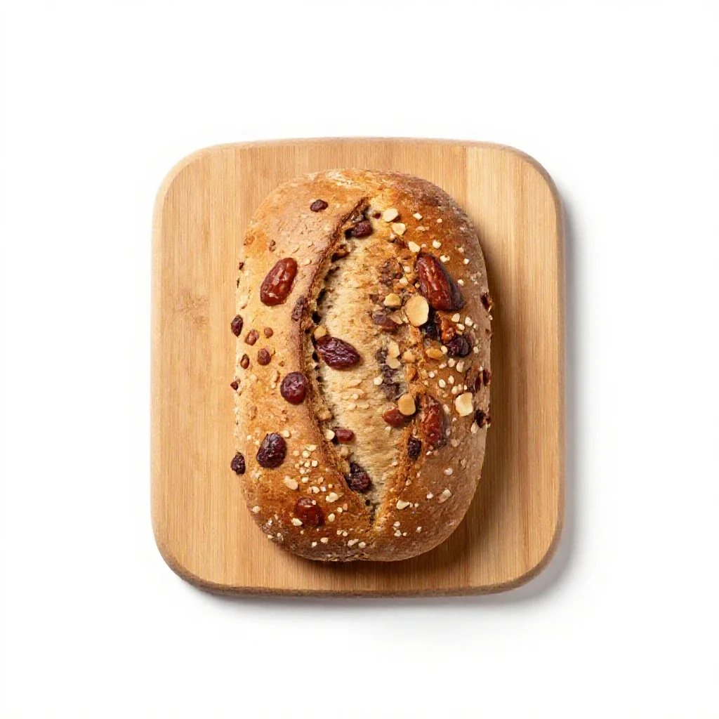 Date-nut bread isolated on a white background