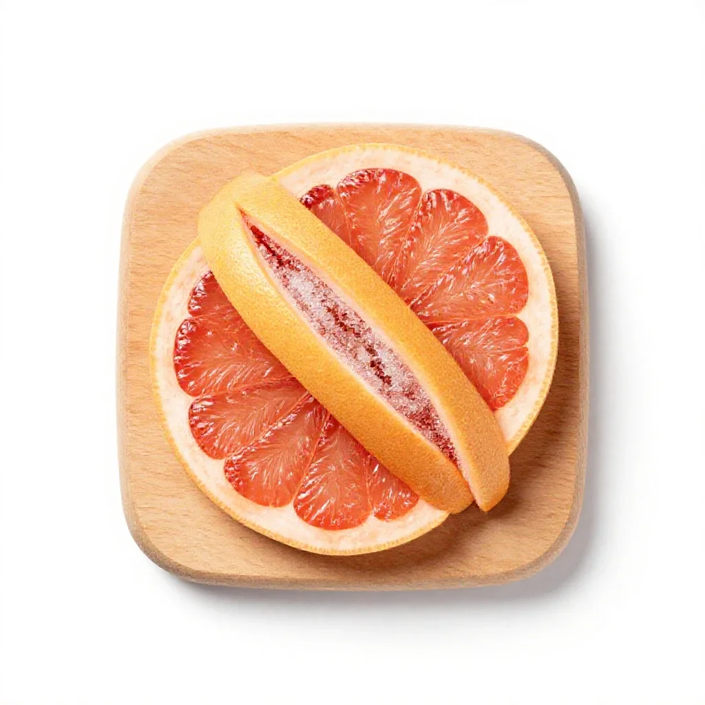 Grapefruit peel isolated on a white background
