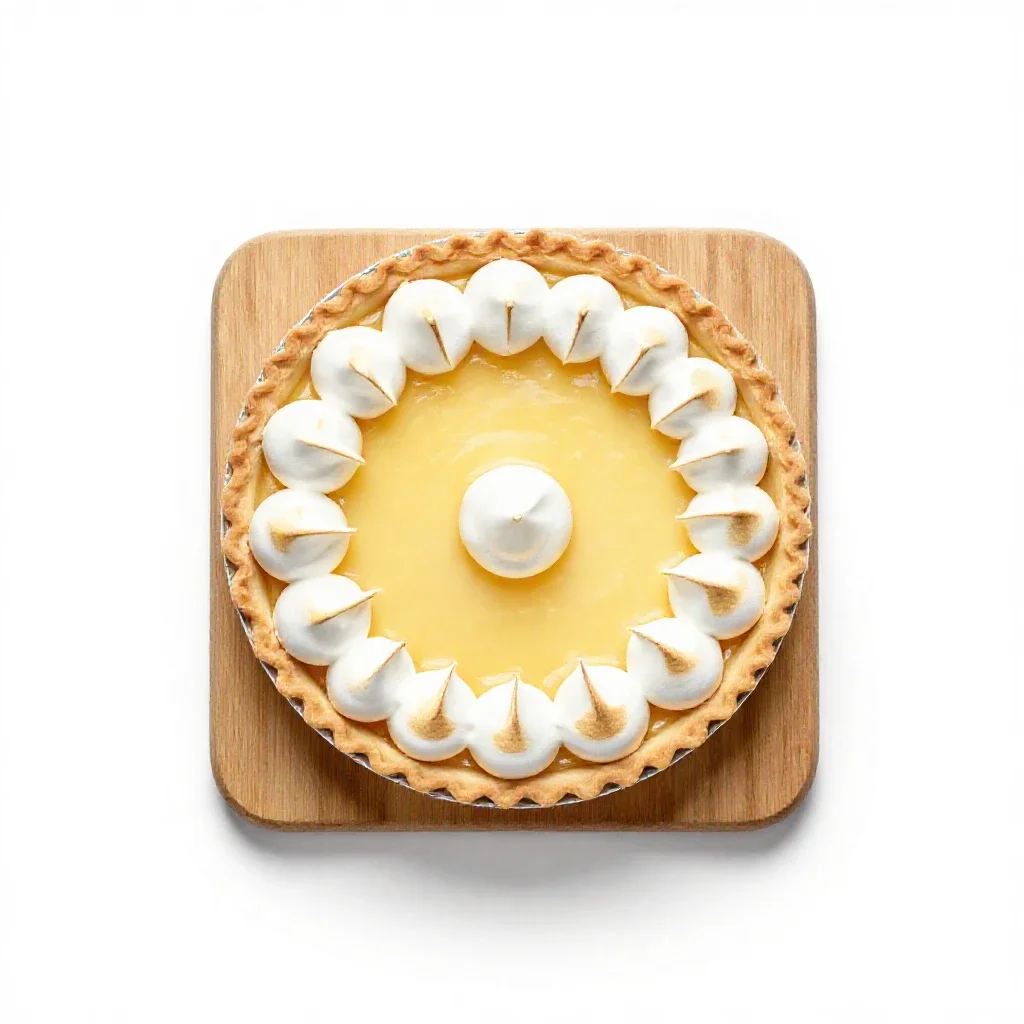Lemon meringue pie isolated on a white background