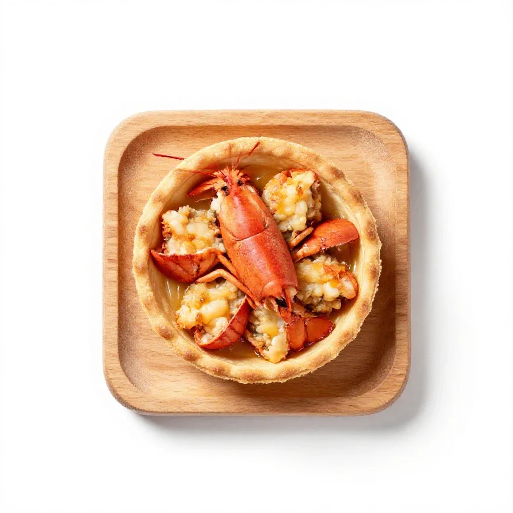 Lobster tart isolated on a white background