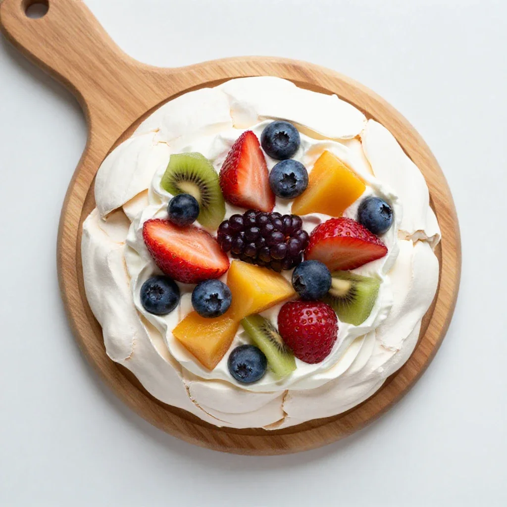 Pavlova isolated on a white background