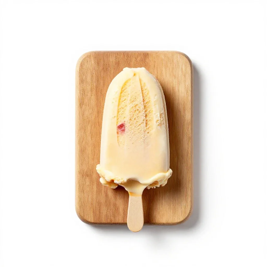 Peach ice cream isolated on a white background