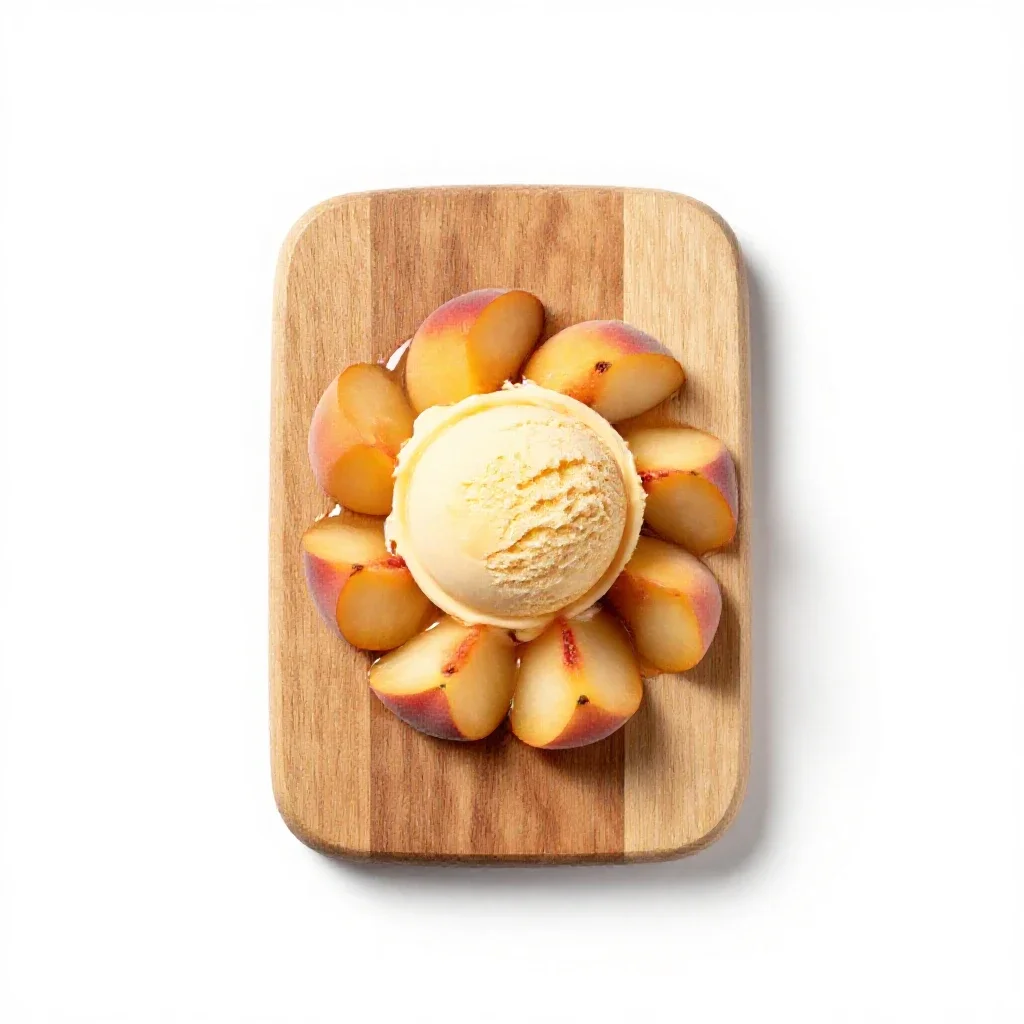 Peach melba isolated on a white background